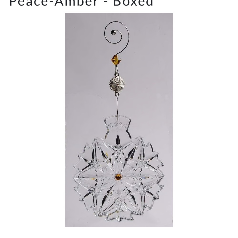 Waterford Crystal Ornament Amber Details. From the Snowflake Wishes Series